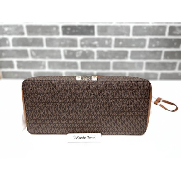 Michael Kors Gilly Large Color-Block Logo and Leather Tote Bag -Luggage Multi - Picture 11 of 11